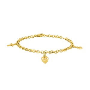 Forg. sølvarmbånd m/tro, håb og kærlighed