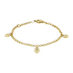 8kt. guldarmbånd m/3 hjerter