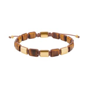 SON armbånd yellow tiger eye og IP gold