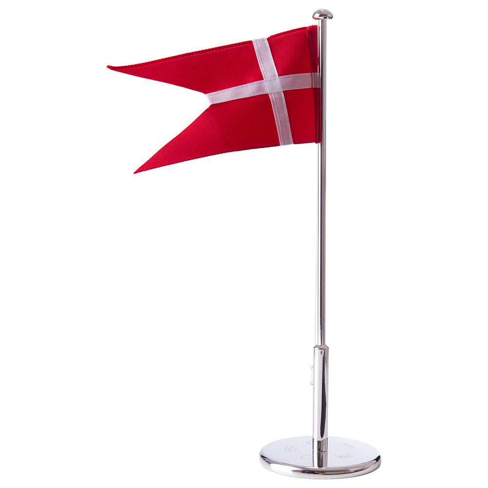 Forkromet flagstang m. dåbsfod, 30 cm
