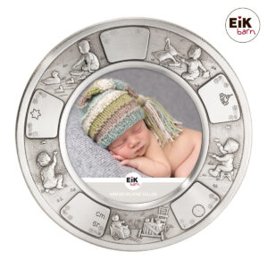 Tin fotoramme (rund) fugle Ø18cm