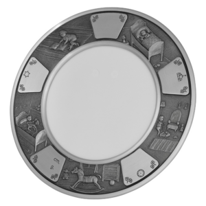 Tin fotoramme (rund) m. børneværelse Ø18