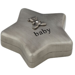 Fortinnet sparebøsse stjerne m. bamse Bambino