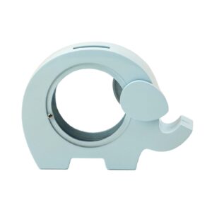 Forkromet sparebøsse elefant - lyseblå