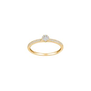 14kt. guldring m/dia. 0.16ct W/SI