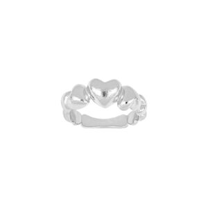 Sølv rhod. hjerte ring Str.56