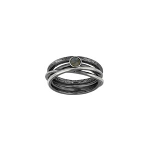 Sølv + oxyd.m/labradorite ring str. 54