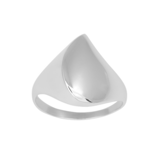 Rhod. sølvring dråbe Str.54