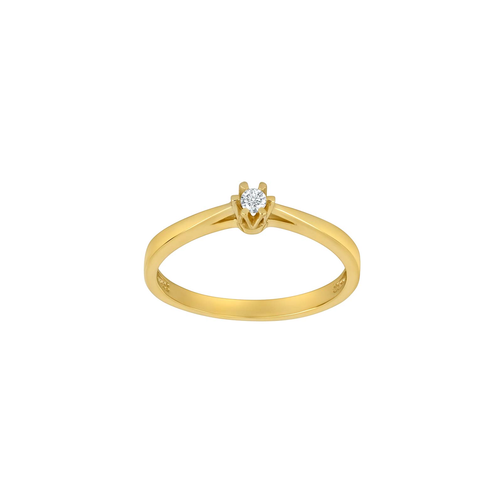 14kt. guldring m/2,5 mm cz i 6 grabber