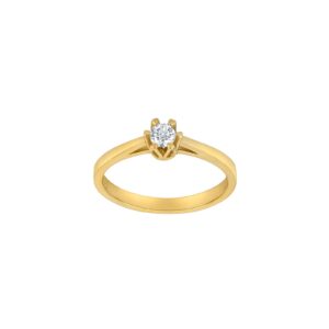 14kt. guldring m/3,5 mm cz i 6 grabber