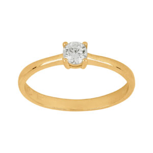 14kt. guldring m/cz i 4 grabber