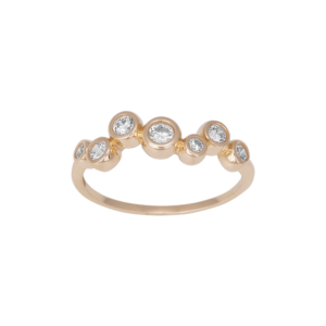 8kt. guldring m/cz i rørfatninger