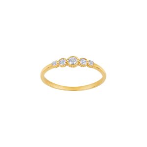 14kt. guldring m/5 x cz