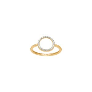 8kt. guldring cirkel m. cz