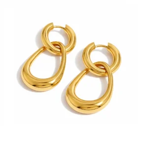 Øreringe vandfast forgyldt stål 163029