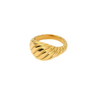 Ring vandfast guldbelagt stål 163031 str. 54