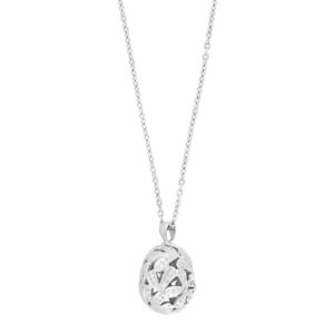 Rhod. sølvvedhæng mat/blank inkl. kæde