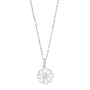 Rhod. sølvvedhæng m/cz inkl. kæde