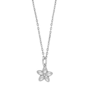 Rhd. sølvvedhæng blomst m. kæde