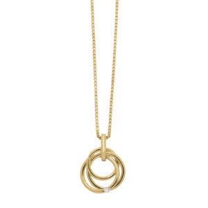 14kt. guldvedhæng m/dia. 0.020ct W/SI inkl. forg.s