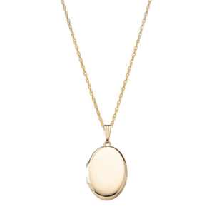 Medaljon m. 14kt. påvalset guld. Inkl. kæde