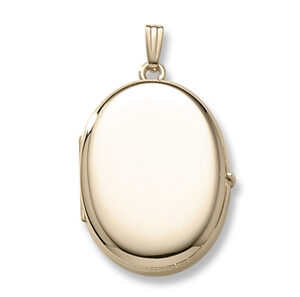 Medaljon m. 14kt. påvalset guld. Inkl. kæde