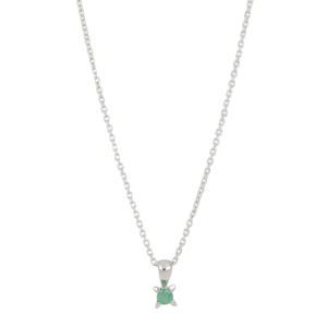 14kt. hvidguldsvedhæng m/smaragd 3,5mm inkl. rhod.