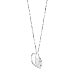 Rhod. sølvvedhæng øjne m/cz inkl. kæde