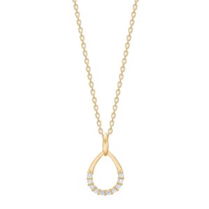 8kt. guldvedhæng m.cz inkl. forg. kæde