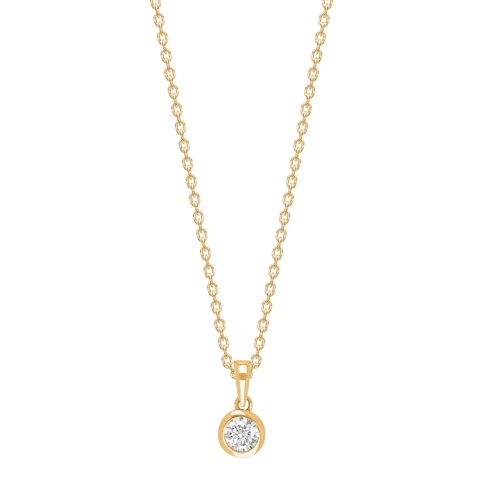 14kt. guldvedhæng m/6mm cz i rørfatning inkl. fo