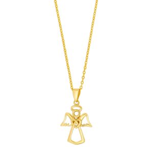 8kt. Guld vedhæng engel inkl. forg. kæde