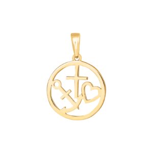 8kt. guldvedhæng rundt m/tro, håb og kærlighed