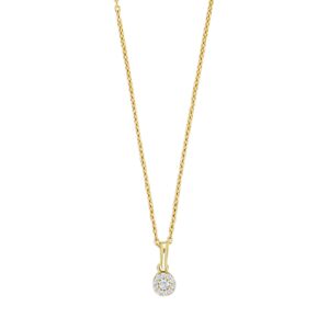 8kt. guldvedhæng lille roset m/cz inkl. forg. sølv