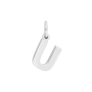 Rhod. sølvvedhæng bogstav - U