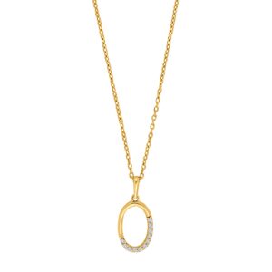 8kt. guldvedhæng m/cz inkl. forg. sølvkæde