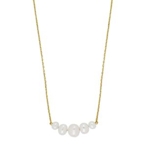 9kt. Guld halskæde m/ fvk. perler