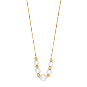 8kt. guldhalskæde m/perle