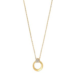 8kt. guldhalskæde m/cz