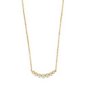 8kt. guldhalskæde m/cz i rørfatninger