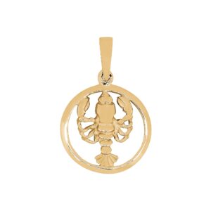 SIERSBØL forgyldt sølv vedhæng KREBSEN 15mm