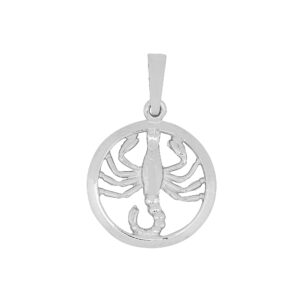 Rhod. sølvvedhæng SKORPIONEN 15mm