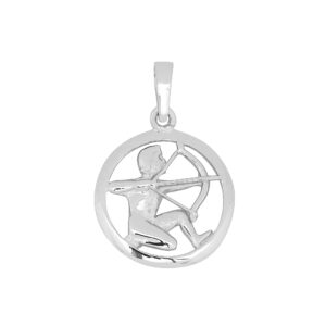 Rhod. sølvvedhæng SKYTTEN 15mm