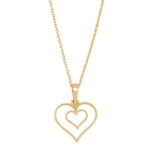 SIERSBØL sølv forg. vedhæng hjerter 15mm m.kæde