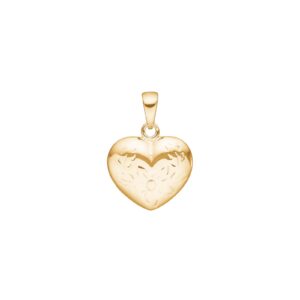 8kt. guldhjerte m/gravering 15mm