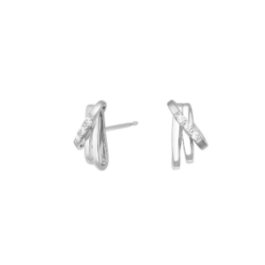 Rhod. sølvørestikker m/cz