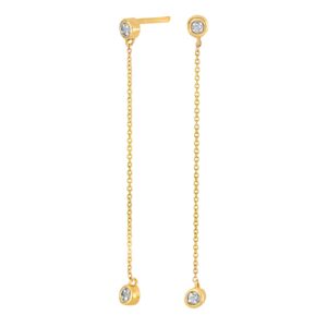 14kt. guldørehænger m/dia. 0.02ct W/SI