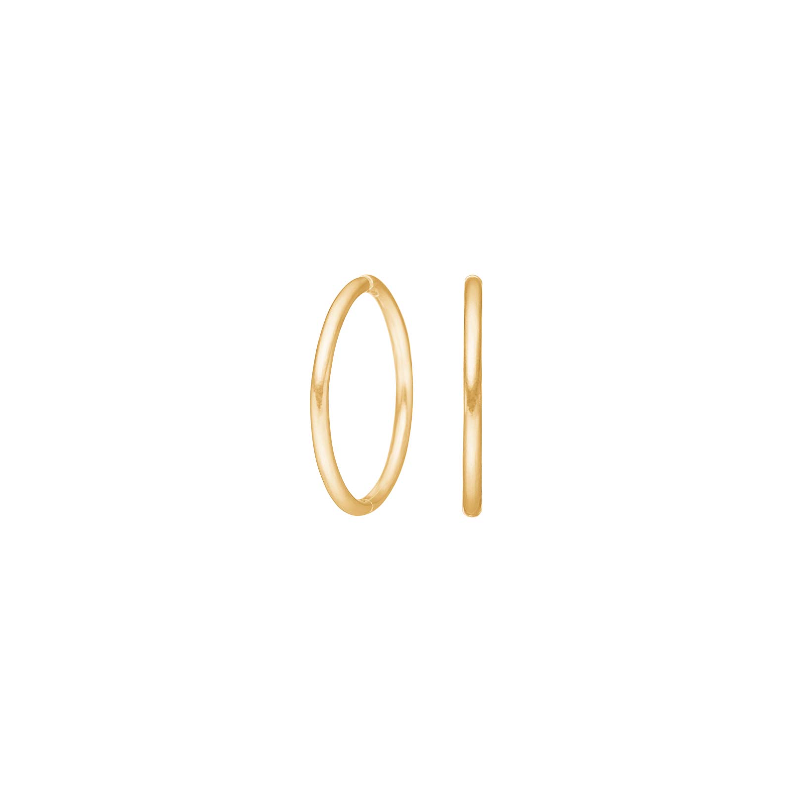 Forgyldt sølv creol 16mm udvendigt