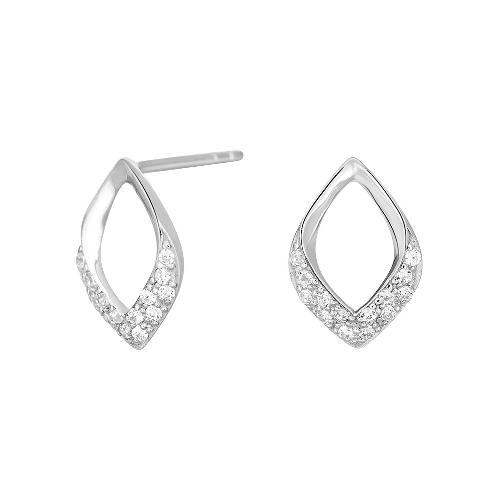 Rhod. sølvørestikker øje m/cz