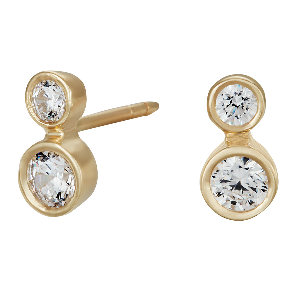 8kt. guldørestikker m/cz i rørfatning