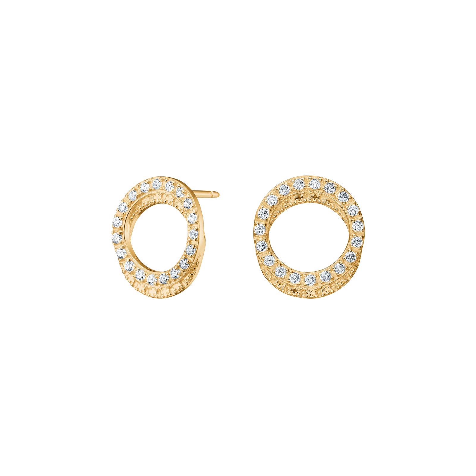 8kt. guldørestikker cirkel m/cz